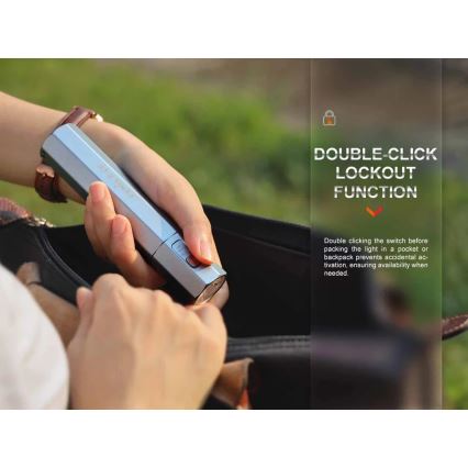 Lanternă LED reîncărcabilă cu acumulator extern Fenix ECPBLUE USB IP68 1600 lm 504 h 5000 mAh albastru