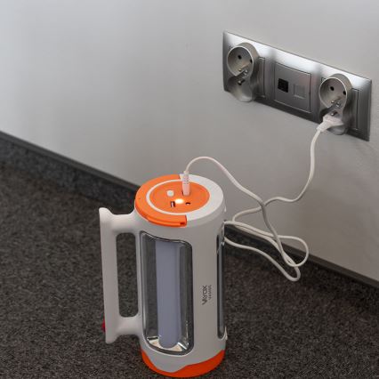 Lanternă LED reîncărcabilă dimabilă 2 în 1 cu funcție de acumulator extern LED/5W/230V 3500 mAh