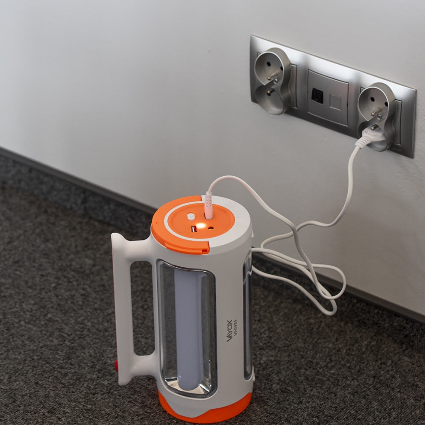 Lanternă LED reîncărcabilă dimabilă 2 în 1 cu funcție de acumulator extern LED/5W/230V 3500 mAh