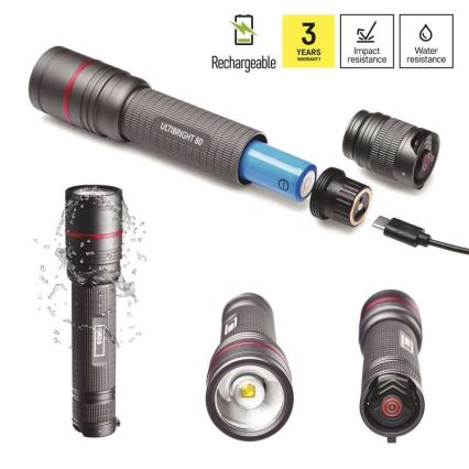Lanternă LED reîncărcabilă LED/USB/3,7V IP65 600lm