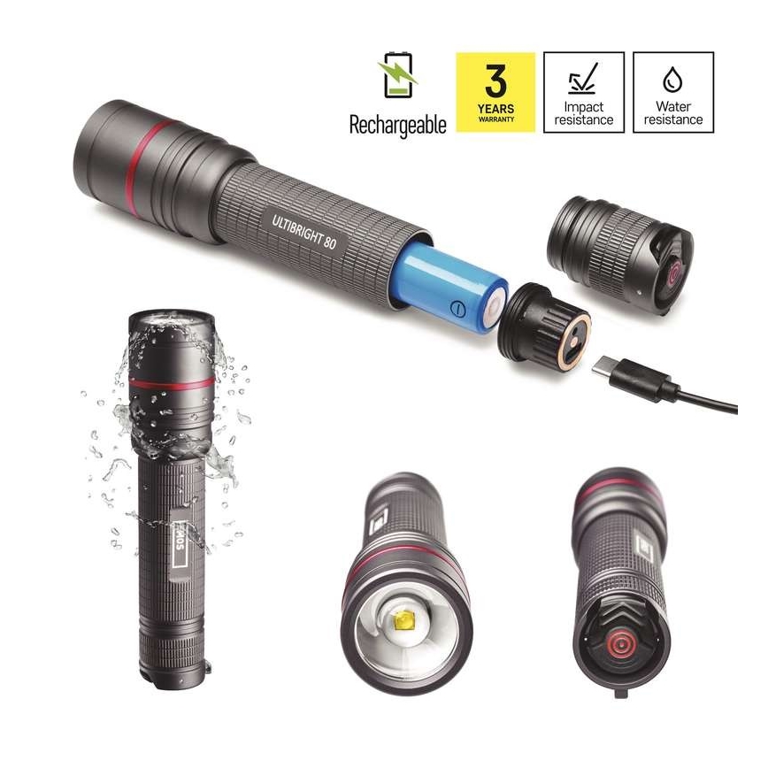 Lanternă LED reîncărcabilă LED/USB/3,7V IP65 600lm