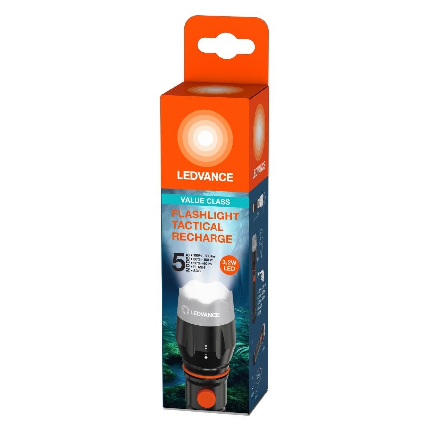 Lanternă LED reîncărcabilă Ledvance FLASHLIGHT LED/3,2W/5V 1500mAh