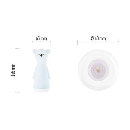 Lanternă LED reîncărcabilă pentru copii, cu reglaj al intensității și lumină de veghe 2 în 1, LED/3,7V 1200 mAh