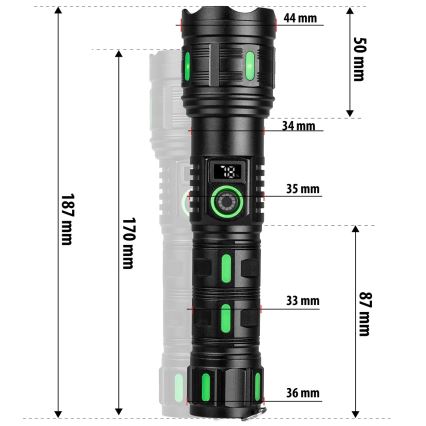 Lanternă LED reîncărcabilă cu reglaj al luminozității și funcție powerbank, 20W/5V, IP44, 1200 lm, 5000 mAh