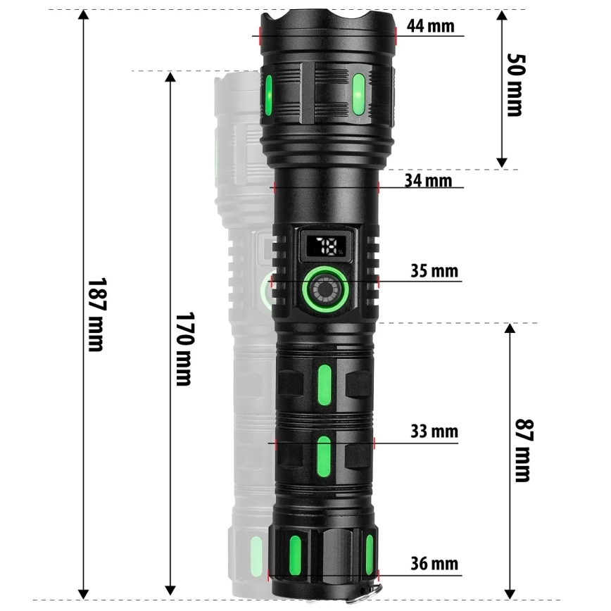 Lanternă LED reîncărcabilă cu reglaj al luminozității și funcție powerbank, 20W/5V, IP44, 1200 lm, 5000 mAh