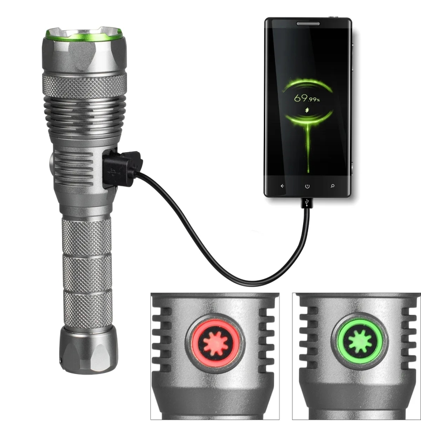 Lanternă LED reîncărcabilă cu luminozitate reglabilă și funcție powerbank LED/30W/5V IPX7 3000 lm 4000 mAh