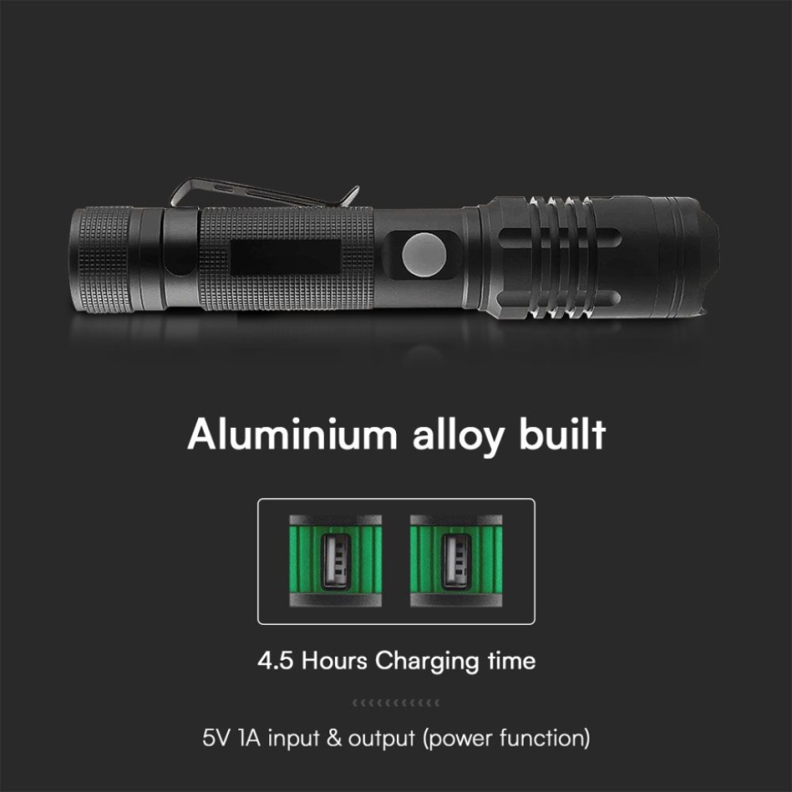 Lanternă LED reîncărcabilă USB LED/10W/5V IP54 2000 mAh 1000 lm