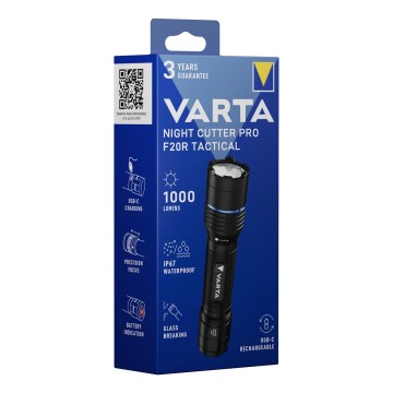 Lanternă LED tactilă reîncărcabilă Varta 18923101111 NIGHT CUTTER PRO F20R LED/USB