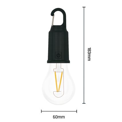 Lanternă solară reîncărcabilă LED LUMINA LUMO, LED/USB, 300 mAh, neagră
