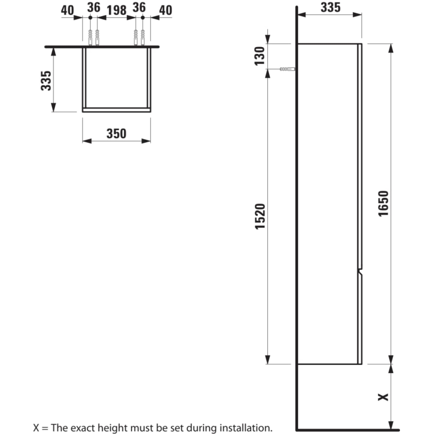 LAUFEN H4831220954791 - Dulap de baie PRO 165 cm, stejar