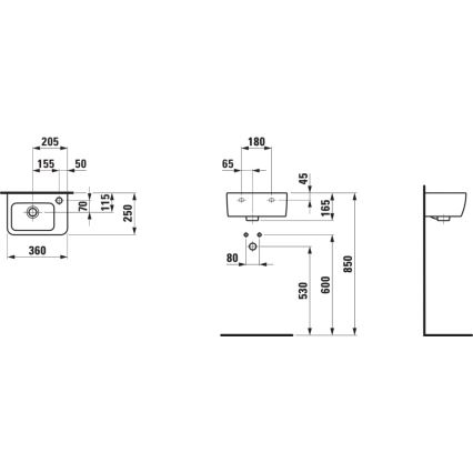 LAUFEN H8169550001061 - Lavoar suspendat PRO 36x25 cm ceramică/alb