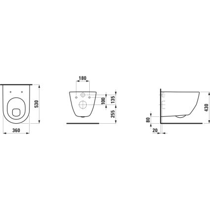 LAUFEN H8209590000001 - Vas WC suspendat PRO, ceramică, alb