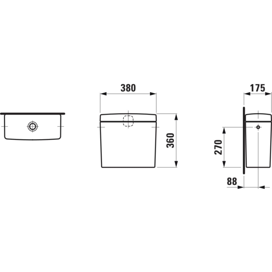 LAUFEN H8269520009721 - Cisternă WC PRO racord lateral ceramică/albă