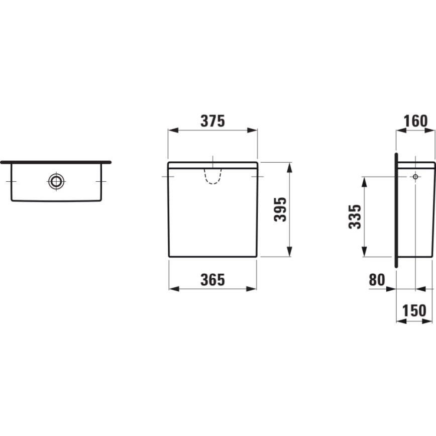 LAUFEN H8299520009721 - Rezervor WC PRO, racord lateral, ceramică, alb