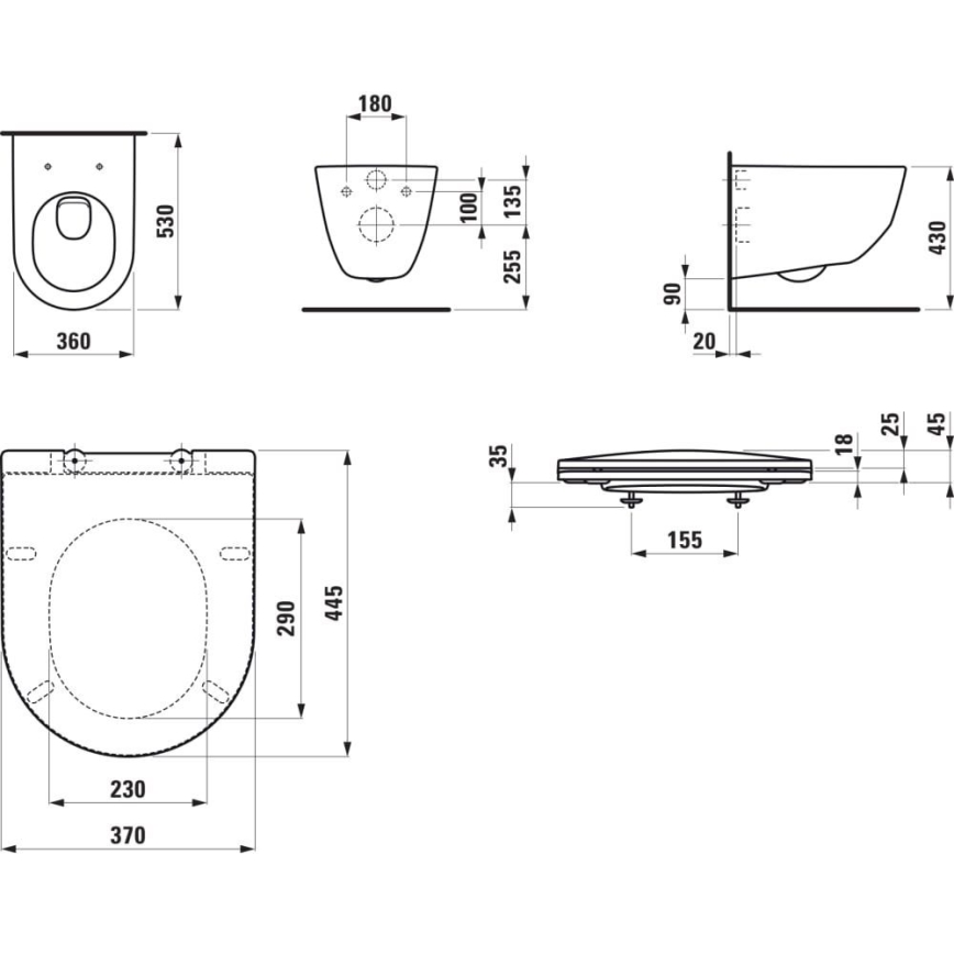 LAUFEN H8669530000001 - Vas WC suspendat PRO, ceramică, alb + capac WC SoftClose PRO, duroplast, alb