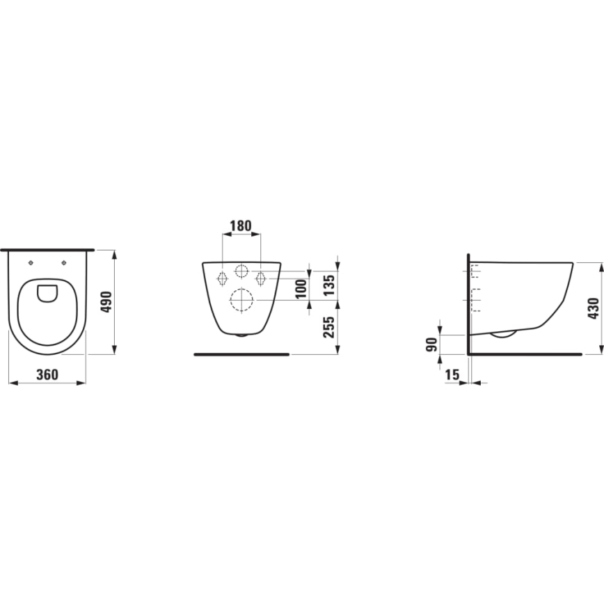 LAUFEN H8669550000001 - Vas WC suspendat PRO din ceramică, alb + capac WC SoftClose PRO din duroplast, alb