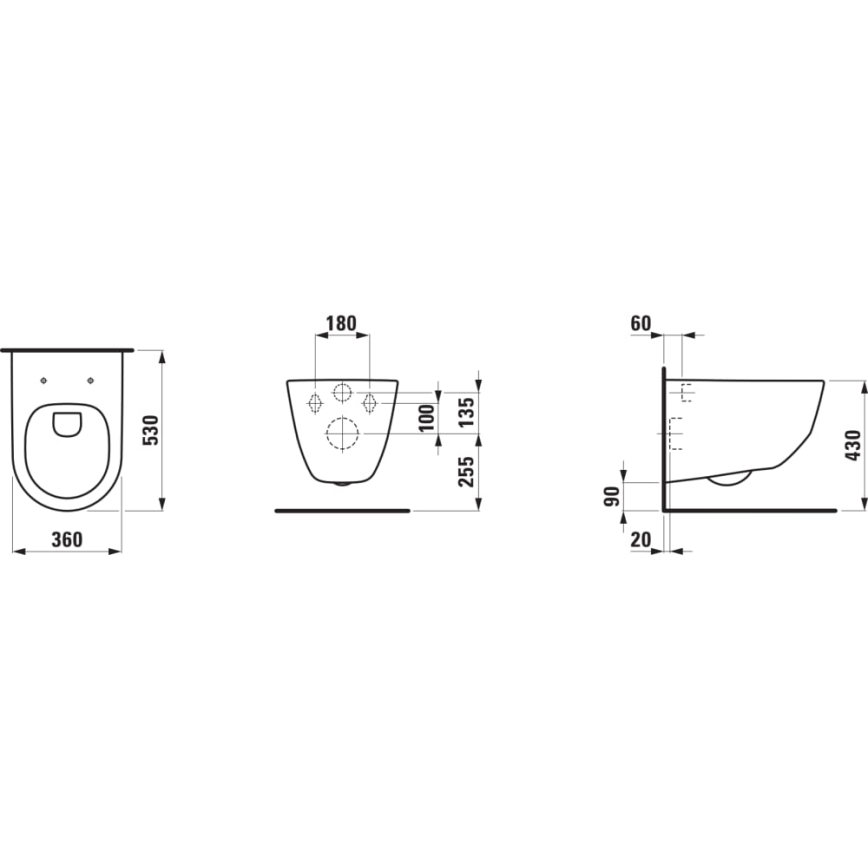 LAUFEN H8669570000001 - WC suspendat PRO ceramică/alb + capac WC SoftClose PRO duroplast/alb
