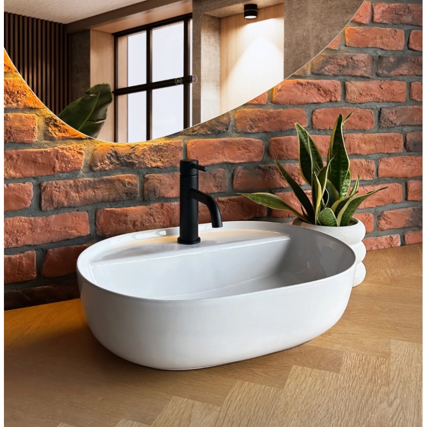 Lavoar AURA pentru blat 38,5x50,5 cm ceramică/alb lucios - REA-U4620