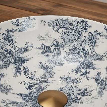 Lavoar de blat JULIANA 40 cm ceramică/alb/albastru - REA-U3608