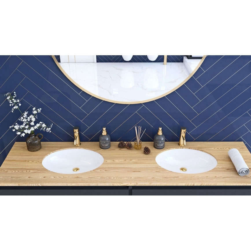 Lavoar încastrat NEL REA-U6330, 39 x 47,5 cm, ceramică, alb lucios