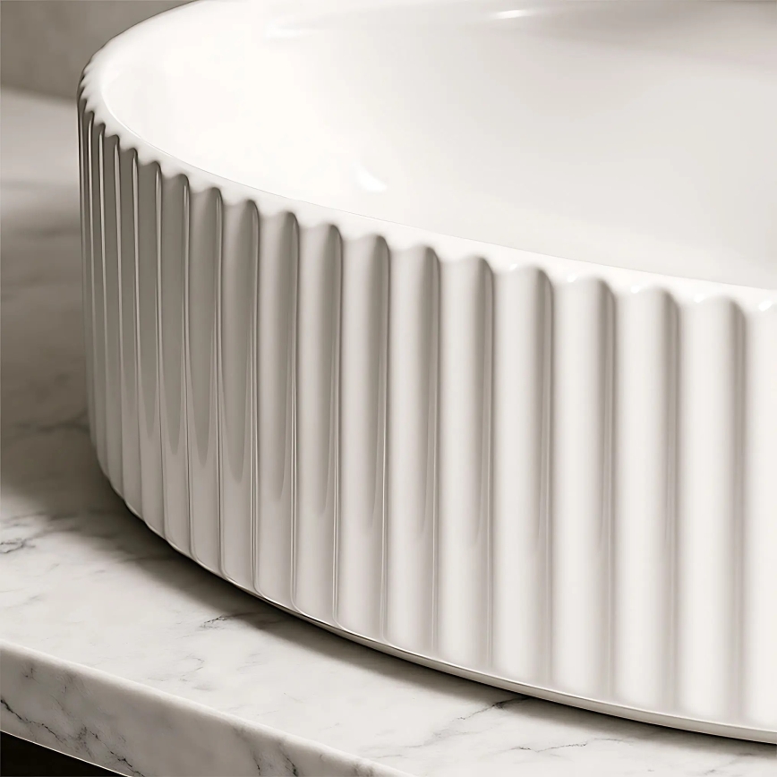 Lavoar MARCELA 35,5 x 50 cm, ceramică, alb lucios - REA-U4003