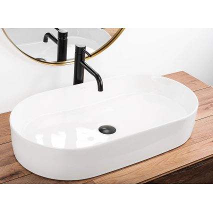 Lavoar NADIA pentru blat 38,5x71 cm ceramică/alb lucios - REA-U5801