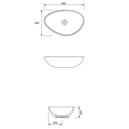 Lavoar pe blat Cersanit K116-052 MODUO 36,5x56,5 cm ceramică/alb lucios