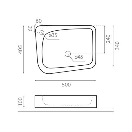 Lavoar pentru blat ARAGON 50 x 40,5 cm, porțelan/alb - Bathco 4001