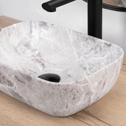 Lavoar pentru blat BELINDA MINI 25 x 36 cm ceramică/gri/imitație de piatră - REA-U3321
