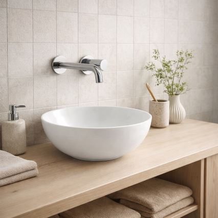 Lavoar pentru blat DAKAR Ø 30 cm, porțelan, alb - Bathco 4914
