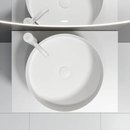 BATH DELUXE 06-040-16-01-00 - Lavoar montat pe blat LJORDAL Ø 40 cm, oțel inoxidabil/alb mat