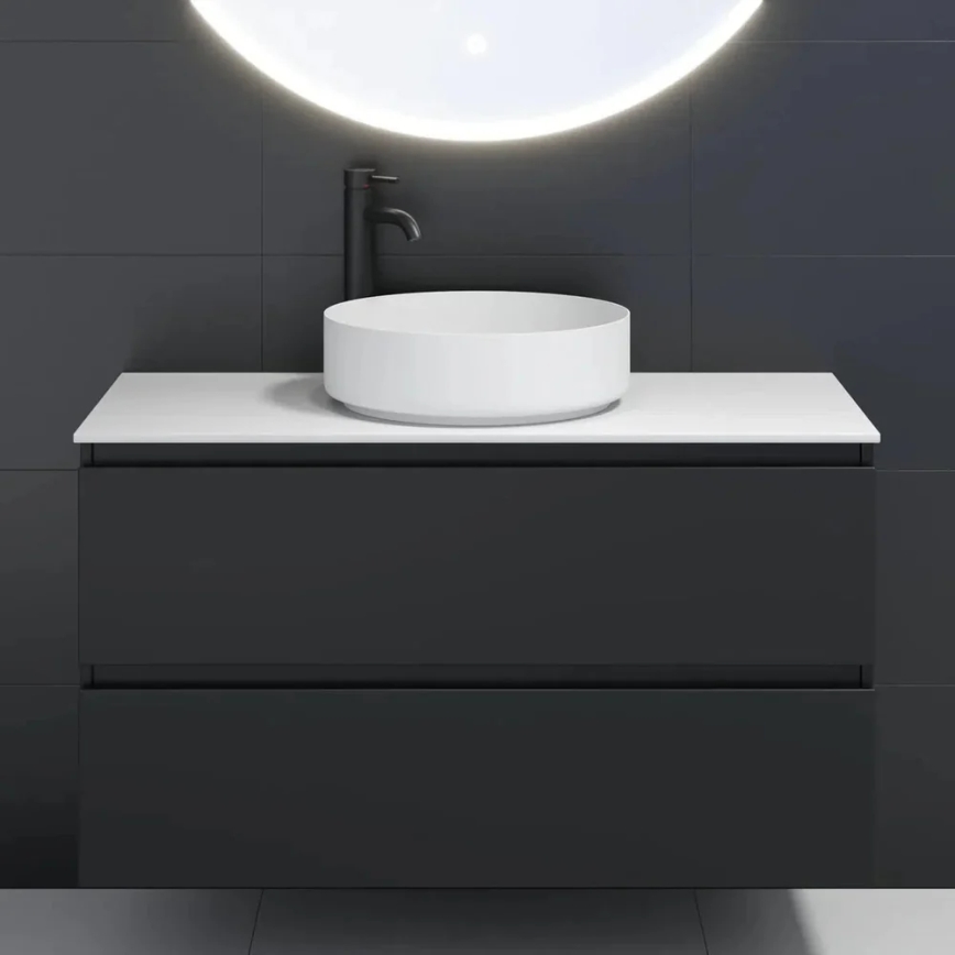 Lavoar pentru blat LJORDAL, Ø 40 cm, oțel/alb