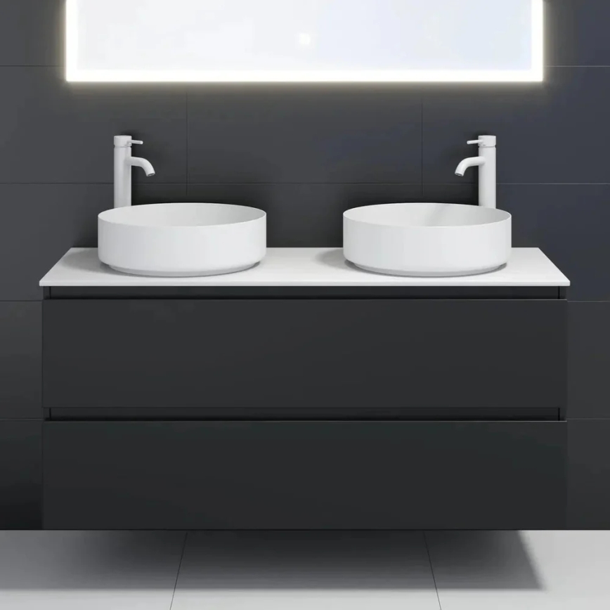 Lavoar pentru blat LJORDAL, Ø 40 cm, oțel/alb