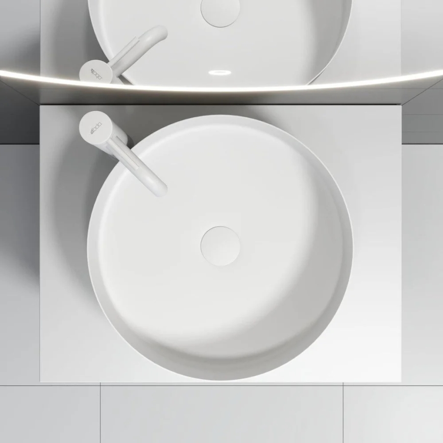 Lavoar pentru blat LJORDAL, Ø 40 cm, oțel/alb