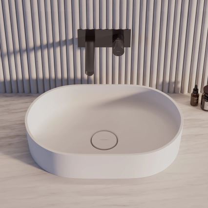 Lavoar pentru blat OVO 55x36 cm, dolomit, alb mat - OMNIRES OVOUNBM