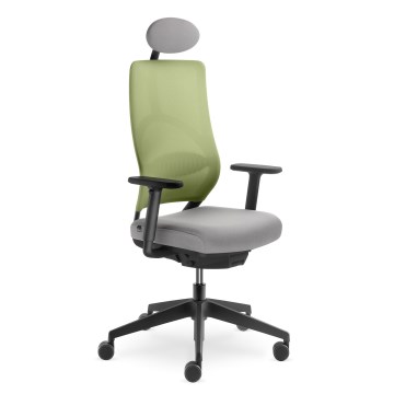 LD Seating - Scaun de birou cu tetieră ARCUS gri/verde