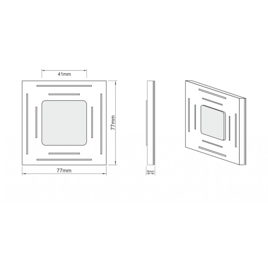 LDST SP-01-B-BZ8 - LED Corp de iluminat scara SPACE 8xLED/1,2W/230V alb 6500K