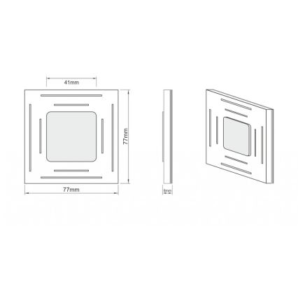 LDST SP-01-CB-BC8- LED Corp de iluminat scara SPACE 8xLED/1,2W/230V negru lucios
