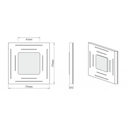 LDST SP-01-SS-BC8 - Iluminat scară SPACE 8xLED/1,2W/230V