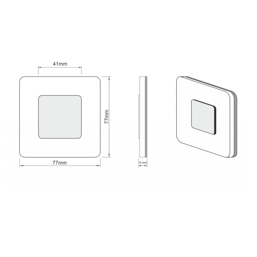 LDST SW-01-SC-BZ8 - LED iluminat scara SWIFT 8xLED/1,2W/230V negru mat
