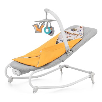 Leagăn cu vibrații pentru bebeluși cu sunete KINDERKRAFT FELIO 2 galben