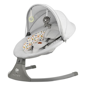 Leagăn cu vibrații și sunete pentru bebeluși 2 în 1 KINDERKRAFT LUMI gri deschis