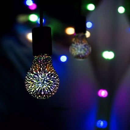 LED 3D Bec decorativ FILAMENT A60 E27/3W/230V 3000K