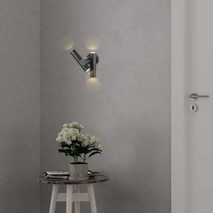 Aplica LED flexibilibilă de perete pentru exterior, 2xLED/3W/230V, 4000K, IP44, negru