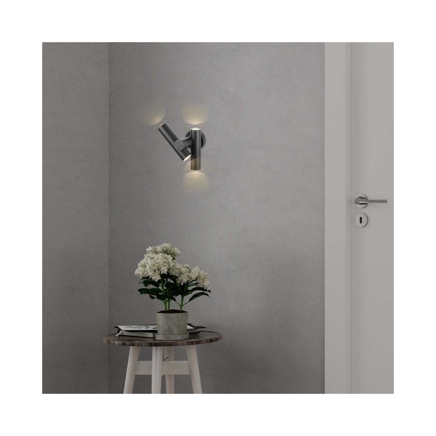 Aplica LED flexibilibilă de perete pentru exterior, 2xLED/3W/230V, 4000K, IP44, negru