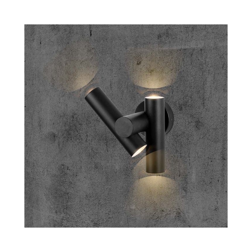 Aplica LED flexibilibilă de perete pentru exterior, 2xLED/3W/230V, 4000K, IP44, negru