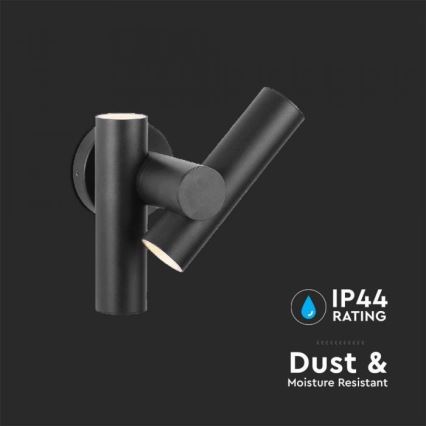 Aplica LED flexibilibilă de perete pentru exterior, 2xLED/3W/230V, 4000K, IP44, negru