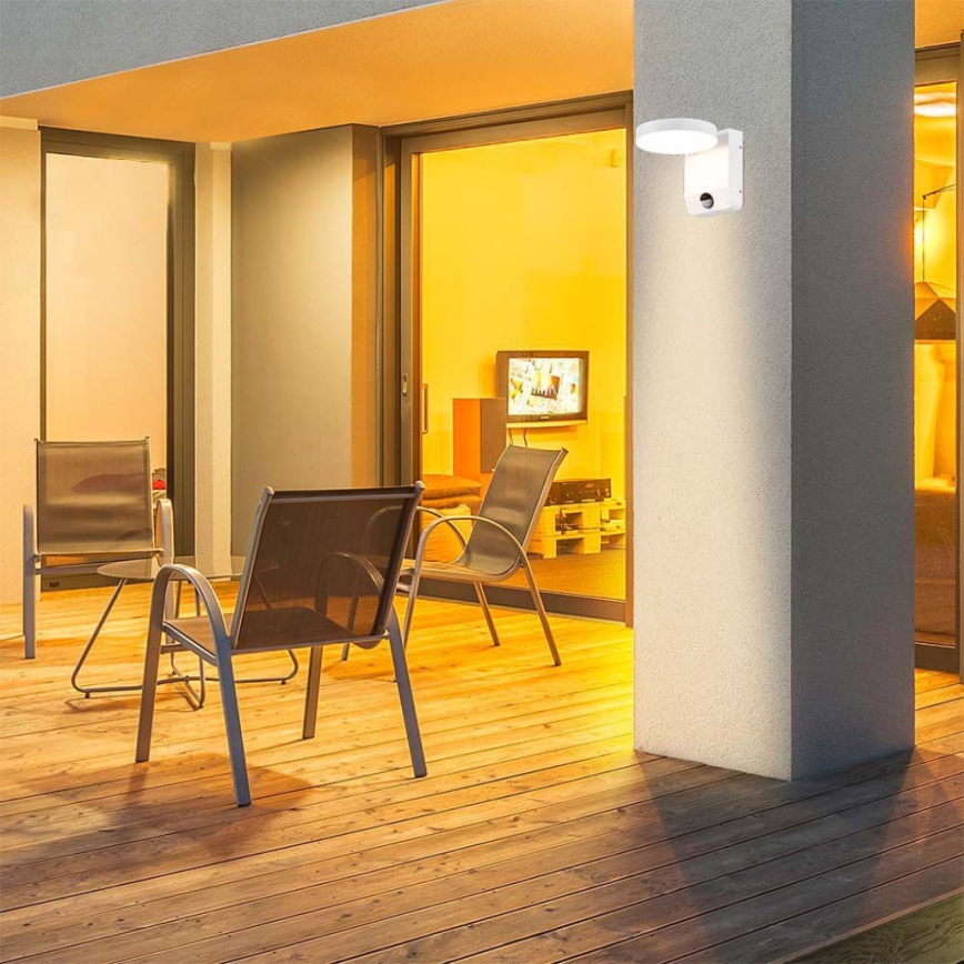 LED Aplica flexibilă de perete pentru exterior cu senzor LED/17W/230V IP65 3000K alb