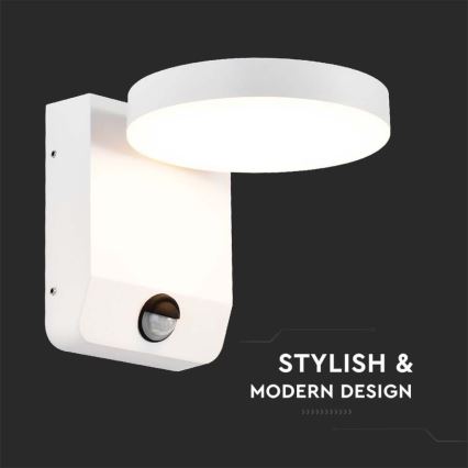 LED Aplica flexibilă de perete pentru exterior cu senzor LED/17W/230V IP65 3000K alb