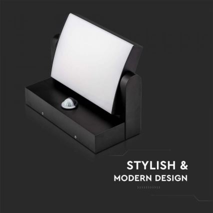 Aplica de perete LED pentru exterior cu senzor LED/17W/230V 3000K IP65 negru